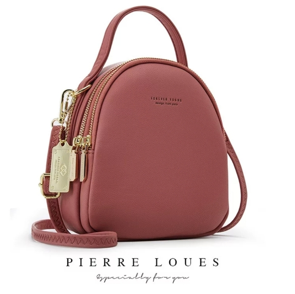 Pierre Loues Handbags - PIERRE LOUES MINI DARK PINK BACKPACK